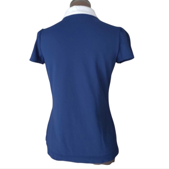 Lilly Pulitzer Luxeletic Frida Puff Sleeve Blue Polo Shirt Women's Size Small - Picture 10 of 15